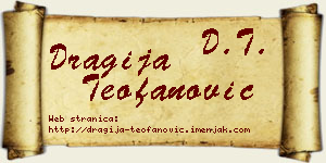 Dragija Teofanović vizit kartica